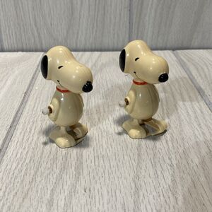 Vintage Pair of 1958 WindUp Snoopy Toy Peanuts United Feature Syndicate Japan